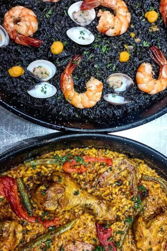 prawns and paellas