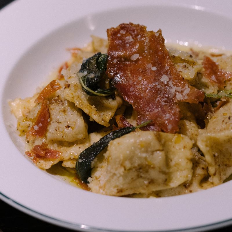 pumpkin ravioli speck