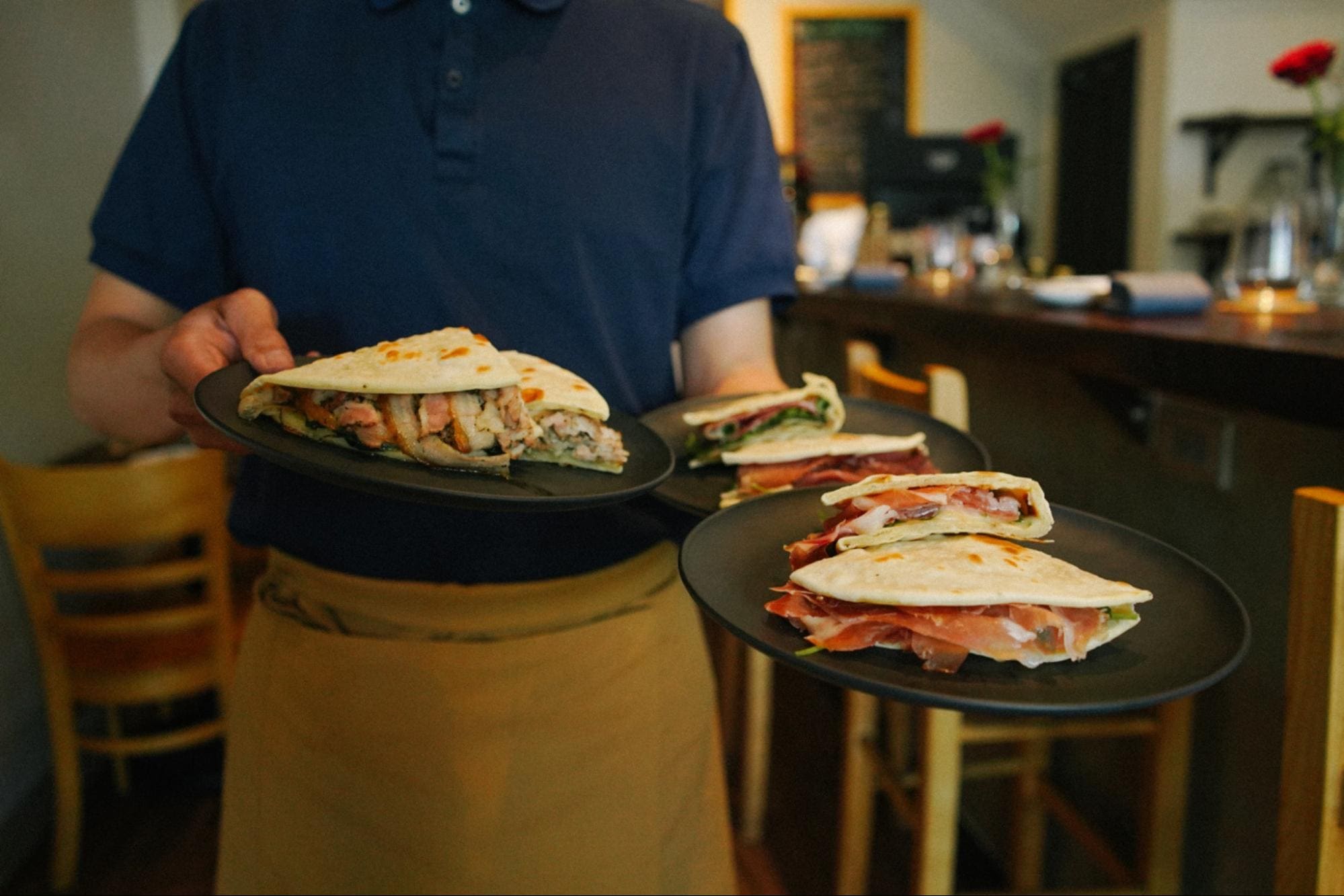 Freshly made Italian Piadina served at Cucina Luca Italian Restaurant in Da Nang